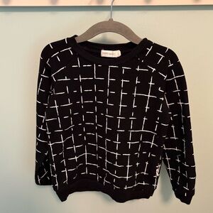 Miles Black and White Grid Pattern Sweatshirt